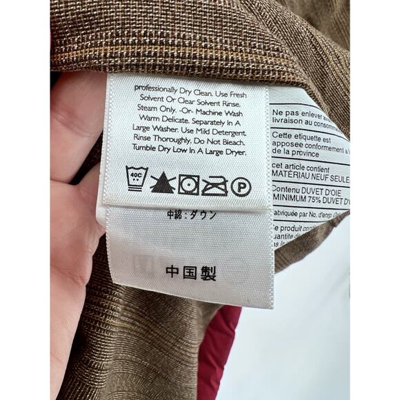 Eddie Bauer Goose Down Puffer Jacket XL Tall Red Quilted Full Zip Mens Outdoor - Picture 7 of 16